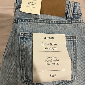 Cotton On womens Straight Jeans in Light Blue
